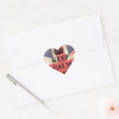 Houd Kalm dragen Britse Vlag Hart Sticker (Envelop)