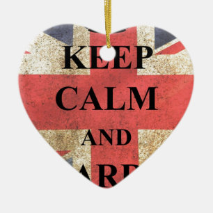 Houd Kalm dragen Britse Vlag Keramisch Ornament