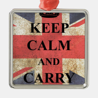 Houd Kalm dragen Britse Vlag Metalen Ornament