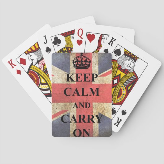 Houd Kalm dragen Britse Vlag Pokerkaarten (Achterkant)