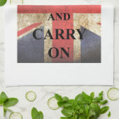 Houd Kalm dragen Britse Vlag Theedoek (Gevouwen)