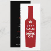 Houd kalm & Drink 30th Birthday Party Uitnodiging (Voorkant / Achterkant)