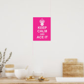 Houd kalm en ace Het Poster in Roze (Keuken)