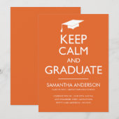 Houd Kalm en Afstuderen Uitnodiging - Oranje (Voorkant / Achterkant)