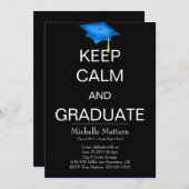 Houd kalm en Afstuderen Uitnodigingen (Voorkant / Achterkant)