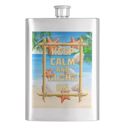 Houd Kalm en Aloha Heupfles (Voorkant)