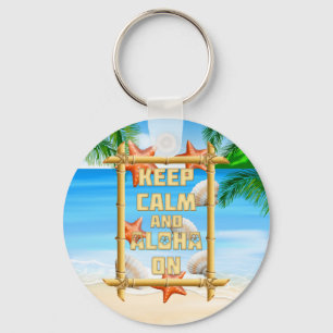 Houd Kalm en Aloha Sleutelhanger