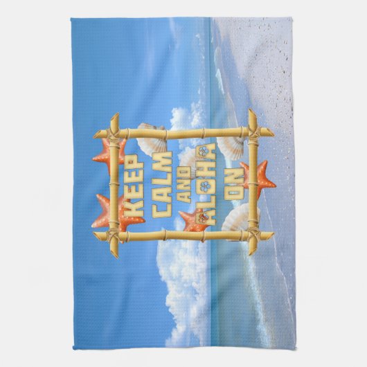 Houd Kalm en Aloha Theedoek (Verticaal)