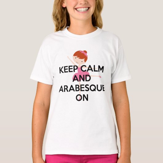 Houd kalm en arabisk op ballet T-shirts (Voorkant)