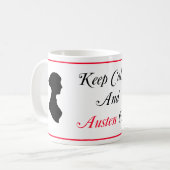 Houd kalm en Austen aan Mok (Voorkant links)