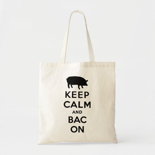 Houd kalm en bacon tote bag (Voorkant)