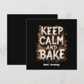 Houd kalm en bak leuke recepten voor elke bakker kaart (Voorkant / Achterkant)