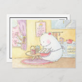 Houd kalm en bak polar beer konijntje aquarel briefkaart (Voorkant / Achterkant)