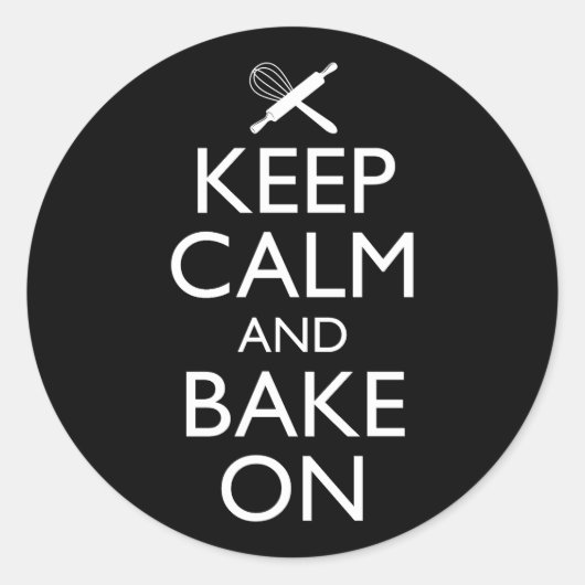 Houd kalm en bake aan ronde sticker (Voorkant)