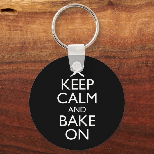 Houd kalm en bake aan sleutelhanger (Voorkant)