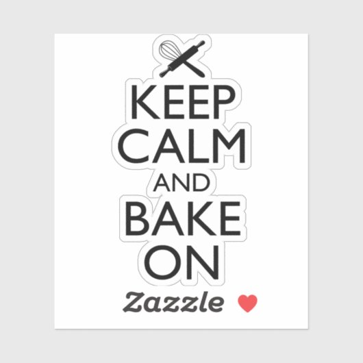 Houd kalm en bake aan sticker (Vel)