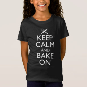 Houd kalm en bake aan t-shirt