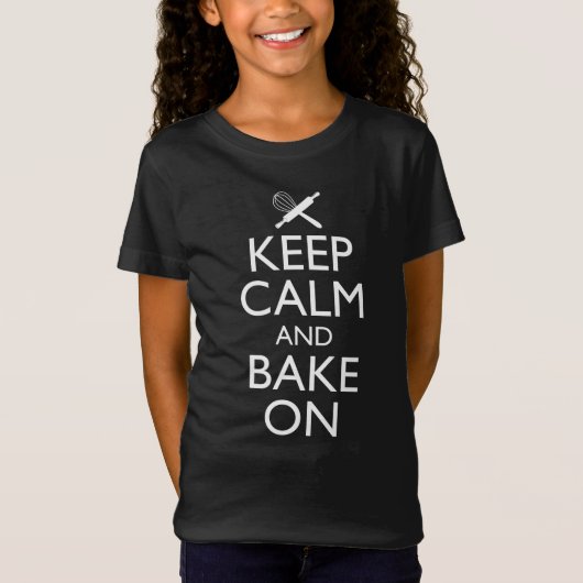 Houd kalm en bake aan t-shirt (Voorkant)