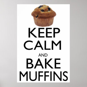 Houd kalm- en bake-muffins poster