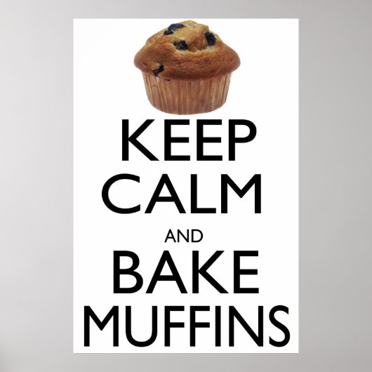 Houd kalm- en bake-muffins poster (Voorkant)