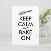 Houd kalm en bake op de uitnodigingen (Staand voorkant)