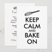 Houd kalm en bake op de uitnodigingen (Voorkant / Achterkant)