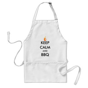 Houd kalm en BBQ Funny Cute Cooking Schort
