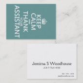 Houd kalm en bedank Uw Medewerker - in om het even Visitekaartje (Voorkant / Achterkant)