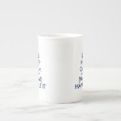 Houd kalm en behandel het 10 ounce gebogen lippenm porselein kop (Voorkant)