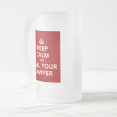 Houd kalm en bel uw advocaat matglas bierpul (Voorkant links)