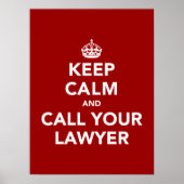 Houd kalm en bel uw advocaat poster (Voorkant)