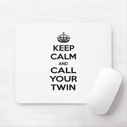 Houd kalm en bel uw Twin Muismat (Met muis)