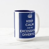 Houd kalm en ben bovenmatig verdeelde Jane Austen Tweekleurige Koffiemok (Voorkant rechts)