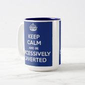 Houd kalm en ben bovenmatig verdeelde Jane Austen Tweekleurige Koffiemok (Voorkant links)