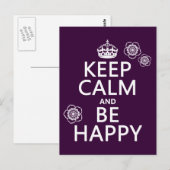 Houd kalm en ben gelukkig (beschikbaar in alle kle briefkaart (Voorkant / Achterkant)