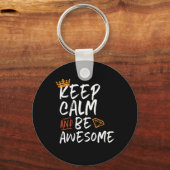 Houd kalm en ben Geweldige Inspirerend Citaat Sleutelhanger (Voorkant)