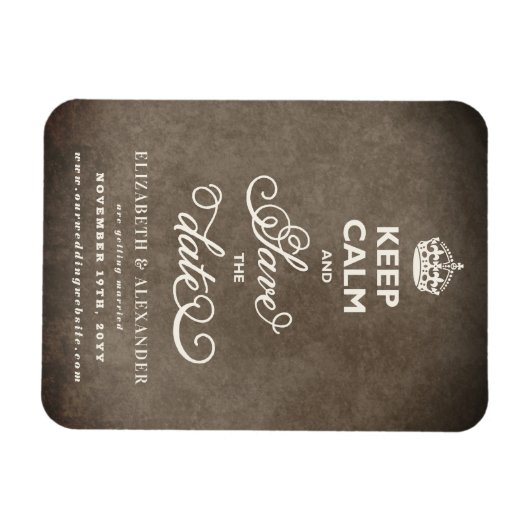 Houd kalm en bespaar de datum van het  papier magneet (Horizontaal)