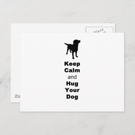 Houd kalm en beug uw hond briefkaart (Voorkant / Achterkant)