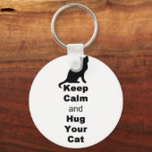 Houd kalm en beug uw kat sleutelhanger (Voorkant)
