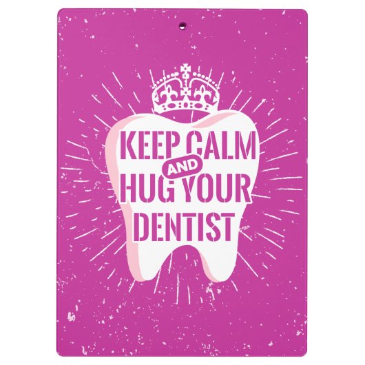 Houd kalm en beug uw tandarts klembord (Achterkant)