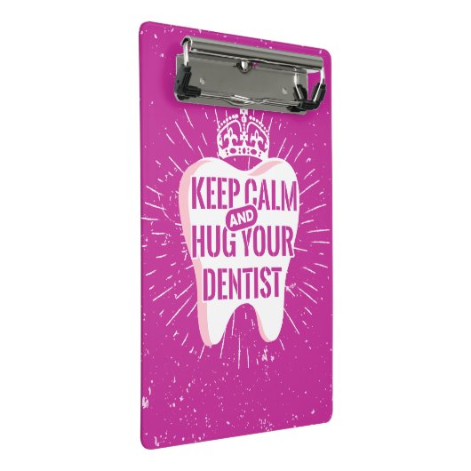 Houd kalm en beug uw tandarts mini klembord (Schuin)