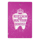 Houd kalm en beug uw tandarts mini klembord (Achterkant)
