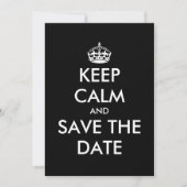 Houd kalm en bewaar de datum trouwkaarten save the date (Voorkant)