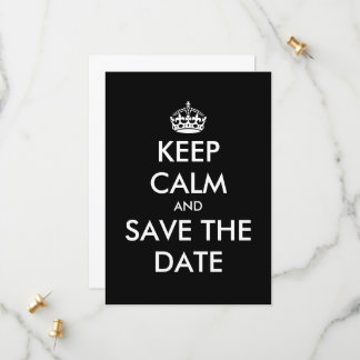 Houd kalm en bewaar de datum trouwkaarten save the date