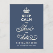 Houd kalm en bewaar de datum van het huidige Manus Aankondigingskaart (Voorkant)