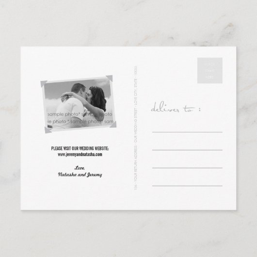 Houd kalm en bewaar de datum van het krullende Man Aankondigingskaart (Achterkant)