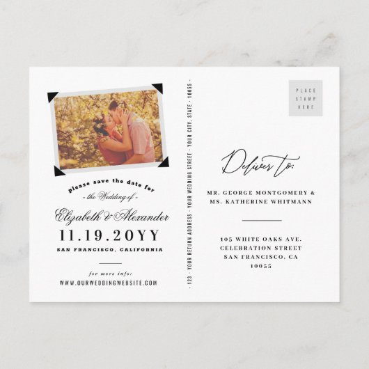 Houd kalm en bewaar de Datum Witte Canvas grappig Aankondigingskaart (Achterkant)