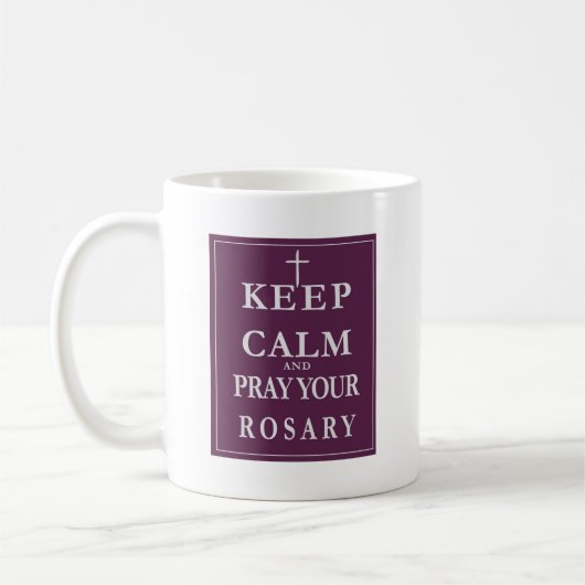 Houd kalm en bewaar uw Rosary Koffiemok (Links)