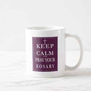 Houd kalm en bewaar uw Rosary Koffiemok