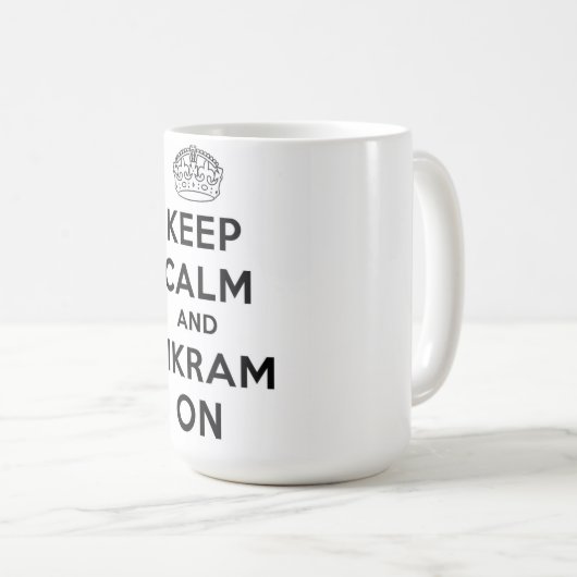 Houd kalm en bikram op Mok (Voorkant rechts)